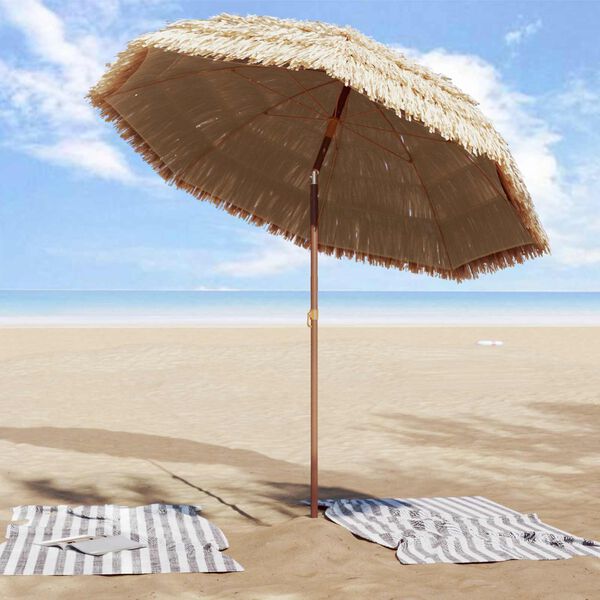 vidaXL Garden Parasol Natural 205 x 205 x 210 cm