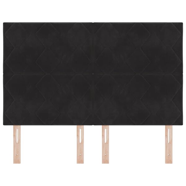 vidaXL Headboard Height Adjustable with Headboard Black 144 cm Velvet