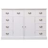 vidaXL Sideboard with 10 Drawers White 113x30x79 cm Wood