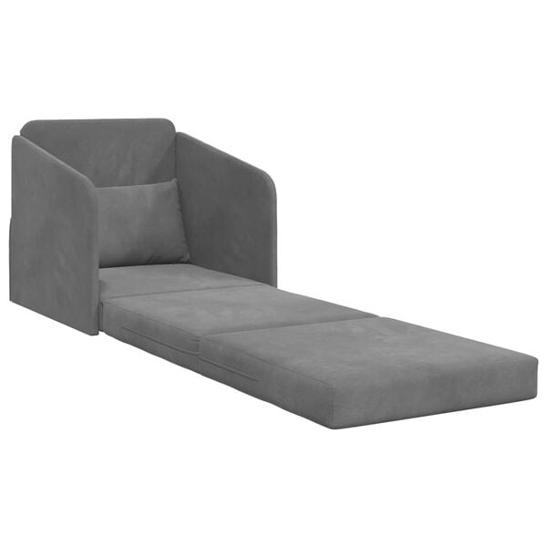 vidaXL Folding Sofa Bed Dark Grey 65 x 80 x 83 cm Velvet