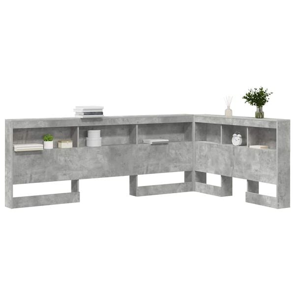 vidaXL Storage Headboard Concrete Grey 120 cm Engineered Wood