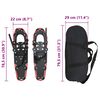 vidaXL 3 in 1 Snowshoes Red and Black 30 inches Aluminum and HDPE
