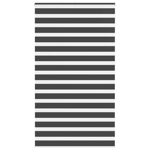 vidaXL Zebra Blind Black 125x230 cm Fabric Width 120.9 cm Polyester