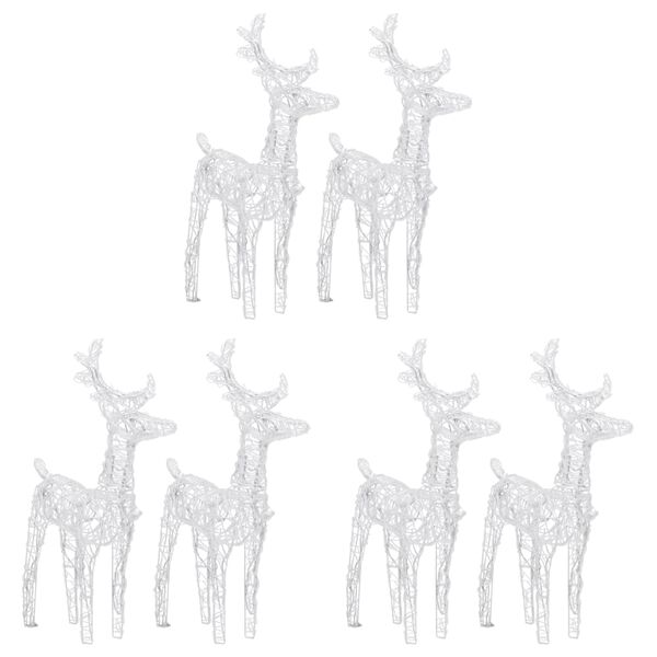 vidaXL Christmas Reindeers 6 pcs Cold White 240 LEDs Acrylic