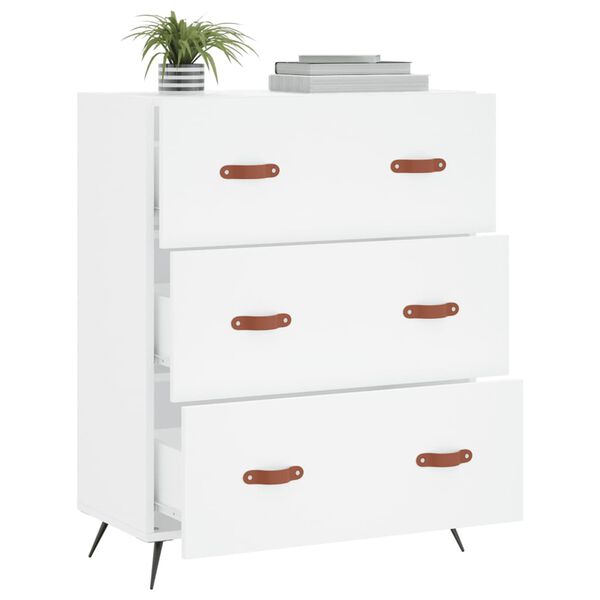 vidaXL Chest of Drawers White 69.5x34x90 cm Engineered Wood