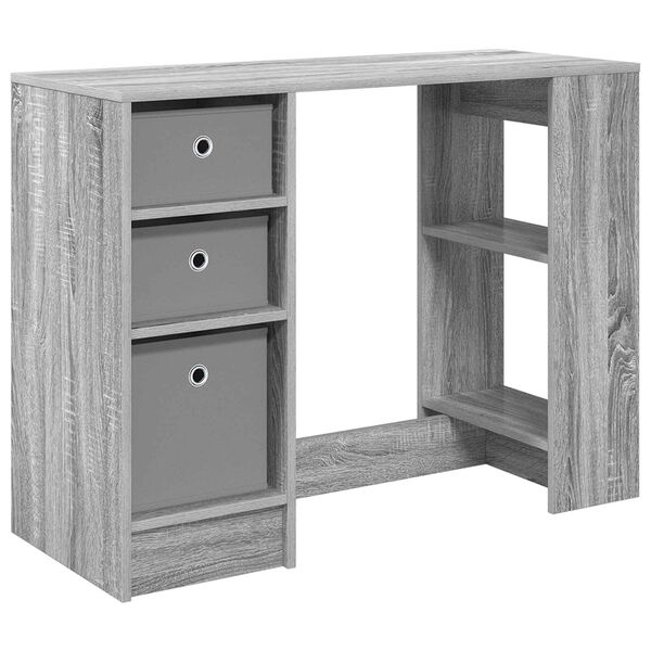 vidaXL Desk with Drawer Grey Sonoma 100 x 40 x 75 cm Engineered Wood