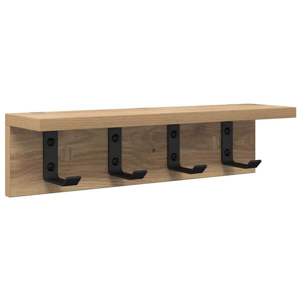 vidaXL Wall-Mounted Coat Rack Artisan Oak 40 x 10.5 x 10.5 cm