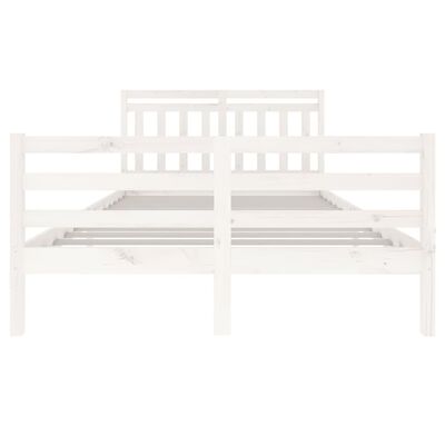 vidaXL Bed Frame White Solid Wood 140x200 cm