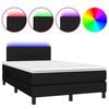 vidaXL Box Spring Bed with Mattress&LED Black 120x200cm Fabric
