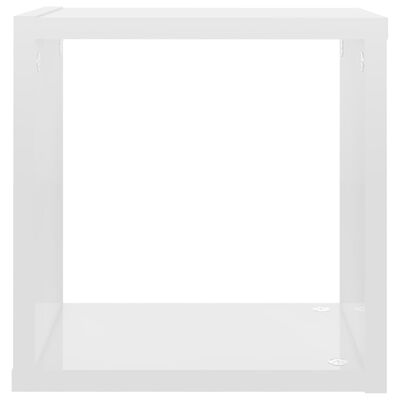 vidaXL Wall Cube Shelves 2 pcs High Gloss White 26x15x26 cm