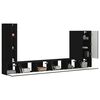 vidaXL TV Wall Cabinet Set Wall-mounted 6 pcs Black