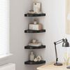 vidaXL Floating Corner Shelves 4 pcs High Gloss Black 25x25x3.8 cm MDF