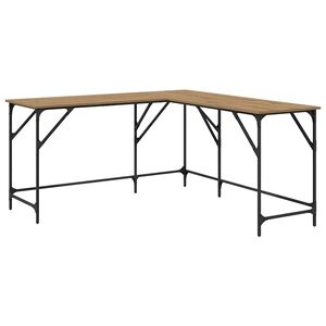 vidaXL Desk Artisan Oak Engineered Wood 149 x 149 x 75 cm