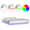 vidaXL LED Bed Frame without Mattress White 140x200 cm Solid Wood