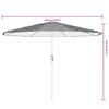 vidaXL Garden Parasol with Steel Pole Green 324x324x247 cm