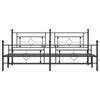 vidaXL Metal Bed Frame without Mattress with Footboard Black 193x203cm