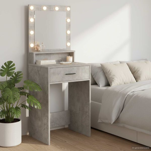 vidaXL Dressing Table Concrete Grey 50 x 41 x 135 cm Engineered Wood