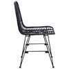 vidaXL Dining Chair 2 pcs Black 44.5 x 55 x 85 cm Rattan and Iron