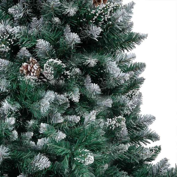vidaXL Artificial Pre-lit Christmas Tree with Ball Set&Pine Cones 180 cm