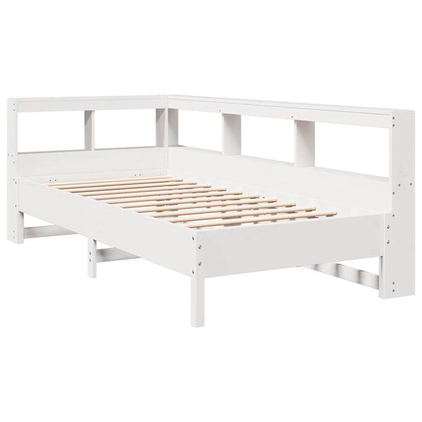 vidaXL Bookcase Bed without Mattress White 100x200 cm Solid Wood Pine