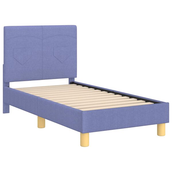 vidaXL Toddler Bed Frame with Headboard Jeans Blue 70 x 140 cm Fabric