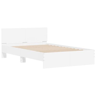 vidaXL Bed Frame with Headboard White 120x190 cm Small Double