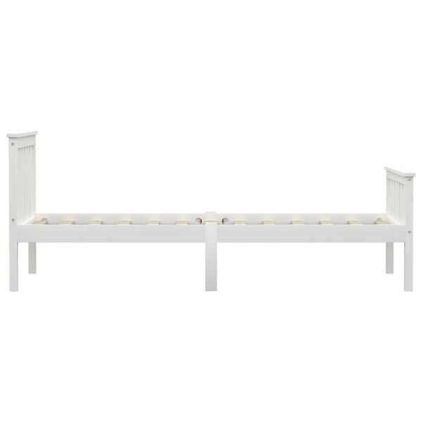 vidaXL Bed Frame without Mattress White Solid Pinewood 90x200 cm