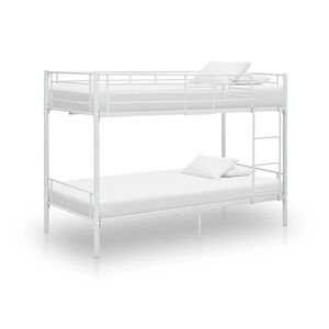 vidaXL Bunk Bed without Mattress White Metal 90x200cm
