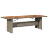 vidaXL Garden Table with Acacia Wood Top Grey 240x90x75 cm Poly Rattan