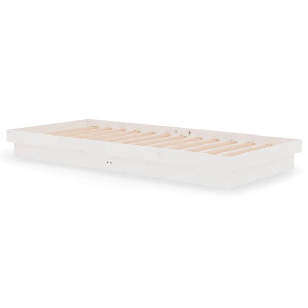 vidaXL Bed Frame without Mattress White Solid Wood 90x200 cm