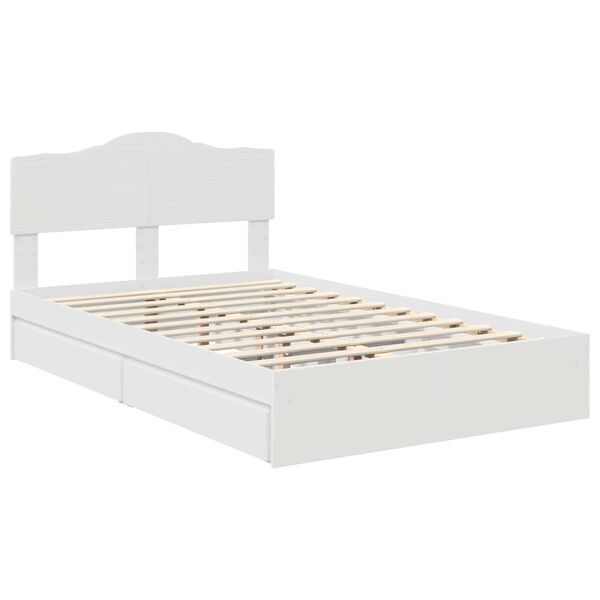 vidaXL Storage Bed with Headboard White 120 x 190 cm Engineered Wood