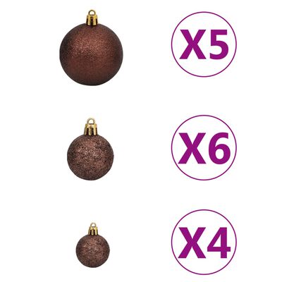 vidaXL Frosted Pre-lit Christmas Tree with Ball Set&Pinecones 150 cm