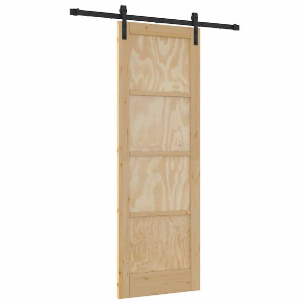 vidaXL Sliding Door Brown 73.5 x 211 cm Solid Pine Wood