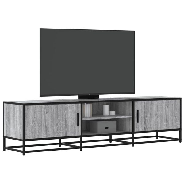 vidaXL TV Cabinet Grey Sonoma 160x35x41 cm Engineered Wood and Metal