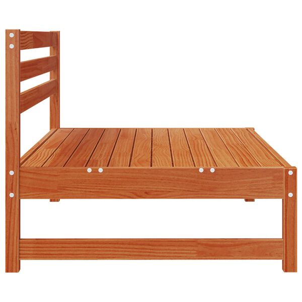 vidaXL Garden Middle Sofa Solid Pine Wood Wax Brown 120 x 84 x 70 cm