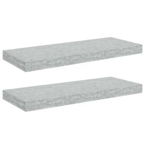vidaXL Floating Wall Shelves 2 pcs Concrete Grey 60x23.5x3.8 cm MDF