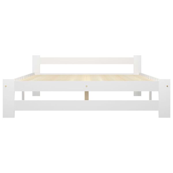 vidaXL Bed Frame without Mattress White Solid Wood 140x200 cm