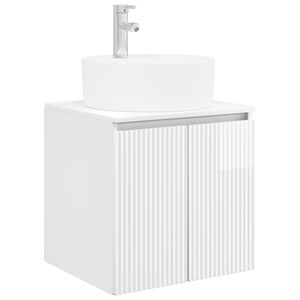 vidaXL Wall-Mounted Sink Vanity High Gloss White 49.5 x 44.5 x 65 cm