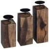 vidaXL Candle Holder 3 pcs Natural Solid Reclaim wood