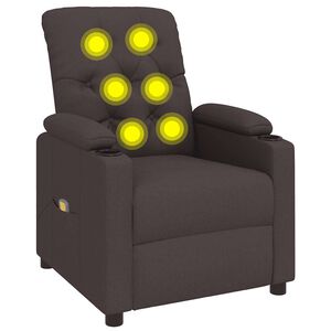 vidaXL Massage Chair Dark Brown Fabric