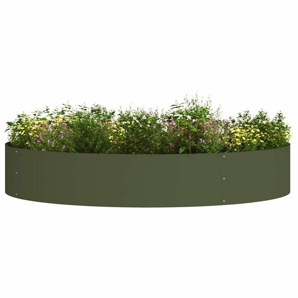vidaXL Planter Ring Olive Green 120 x 120 x 20 cm Cold-rolled Steel