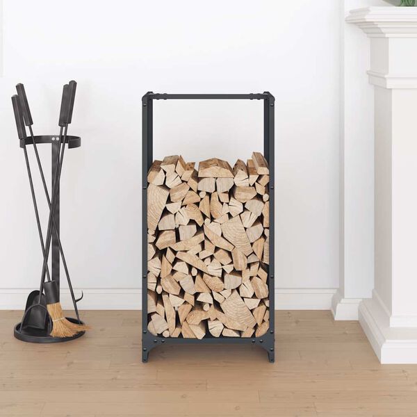 vidaXL Firewood Rack Anthracite 40x30x80 cm Cold-rolled steel