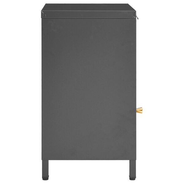 vidaXL Nightstand Anthracite 40x30x54.5 cm Steel and Glass