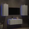 vidaXL 4 Piece TV Wall Units with LED White Engineered Wood