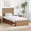 vidaXL Bed Frame Artisian Oak 100 x 200 cm Solid Pine Wood