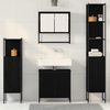 vidaXL Bathroom Furniture Set with Shelf 4 pcs Black Engineered wood