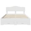vidaXL Bed Frame with Headboard White 140 x 200 cm Engineered Wood