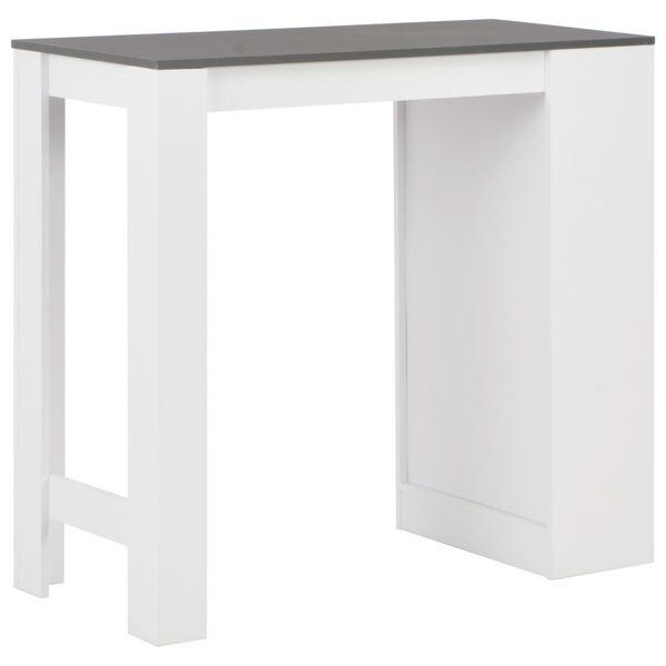 vidaXL Bar Table with Shelf White 110x50x103 cm