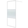 vidaXL Walk-in Shower Wall White 90x195 cm Clear ESG Glass