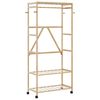 vidaXL Clothes Rack with Shelves and Wheels 90x40x179.5 cm Bamboo